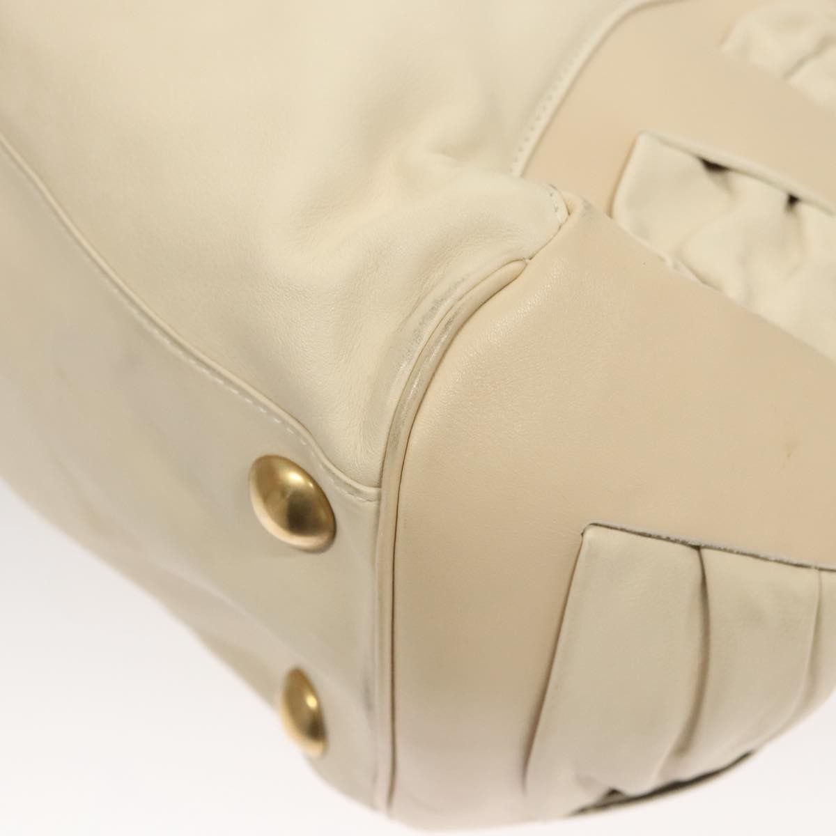 Salvatore Ferragamo Gancini Shoulder Bag Leather, WHITE, LEATHER, Handbag