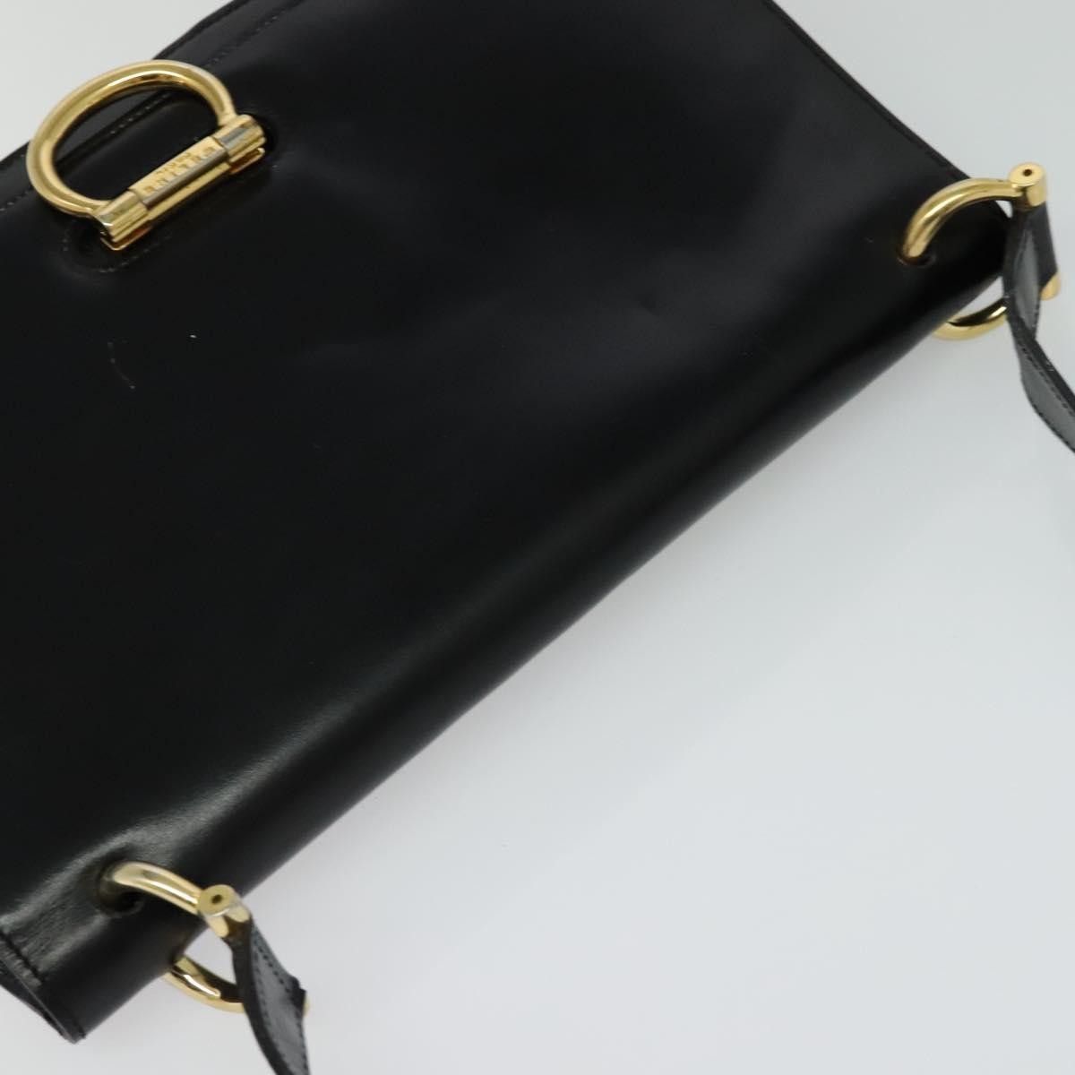 Celine Flap Shoulder Bag Leather, BLACK, LEATHER, Shoulder bag