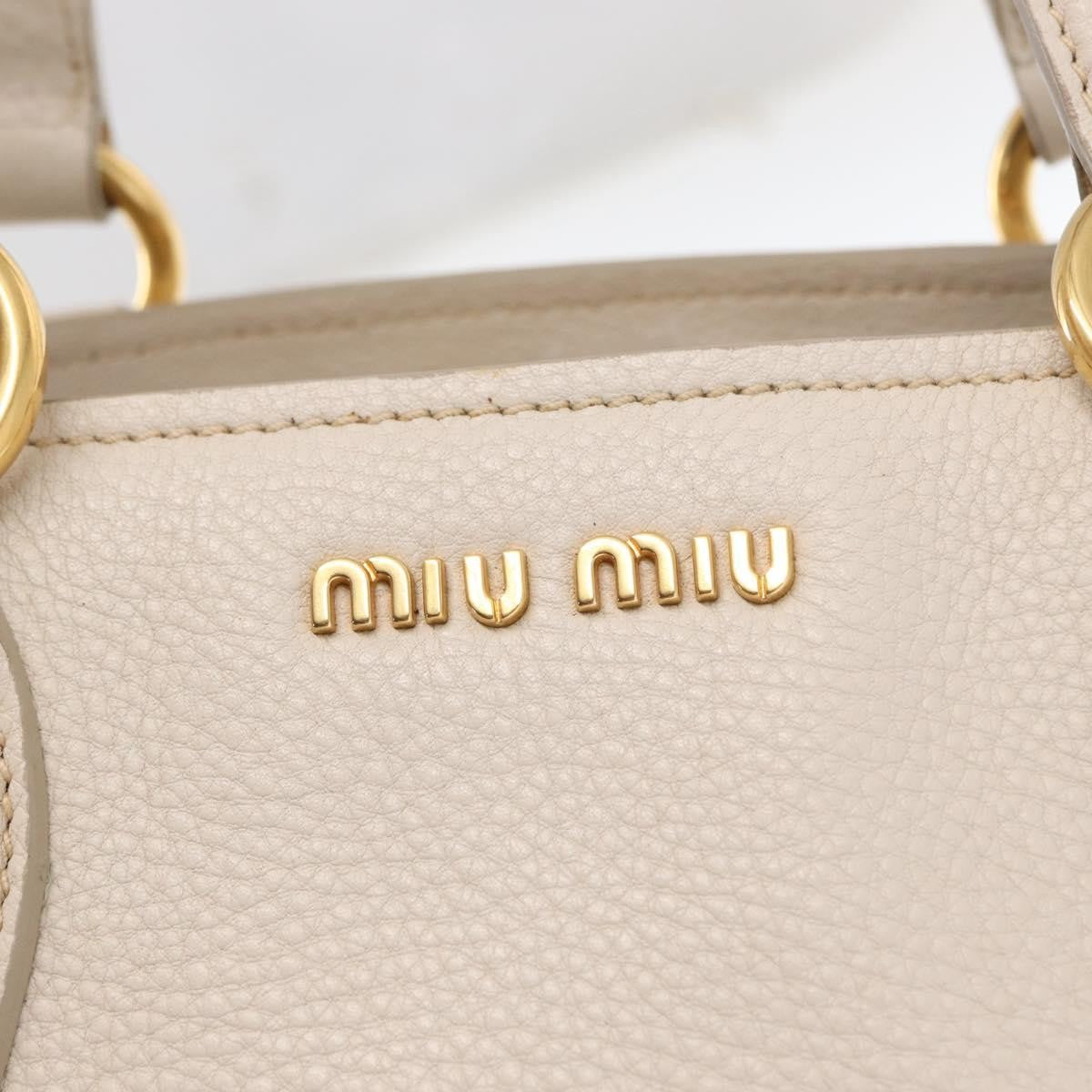 Miu Miu Phenix Convertible Tote Leather, WHITE, LEATHER, Handbag