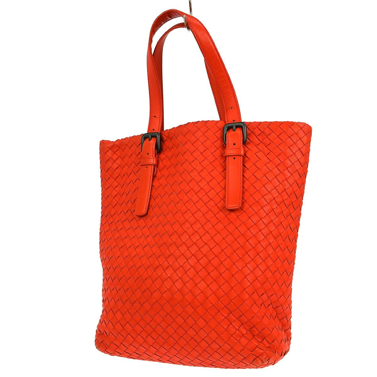 Bottega Veneta Belted Tote Intrecciato Nappa, RED, LEATHER, Tote bag