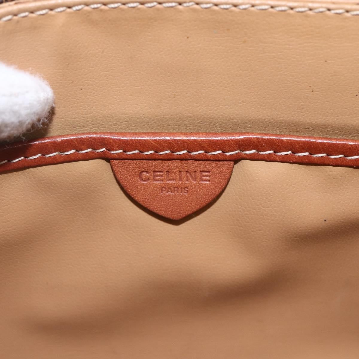 Celine Vintage Macadam Shoulder Bag Canvas and Leather, BROWN, CANVAS, Shoulder bag