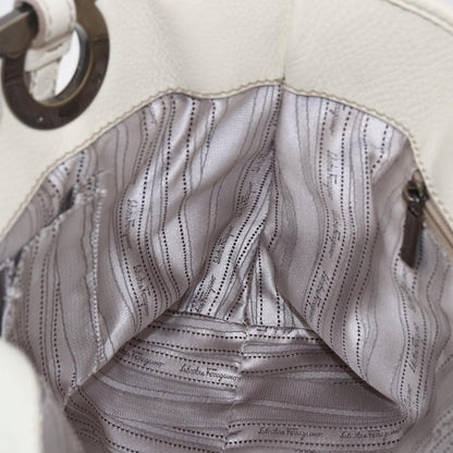 Salvatore Ferragamo Vintage Tote bag Leather, WHITE, LEATHER, Tote bag