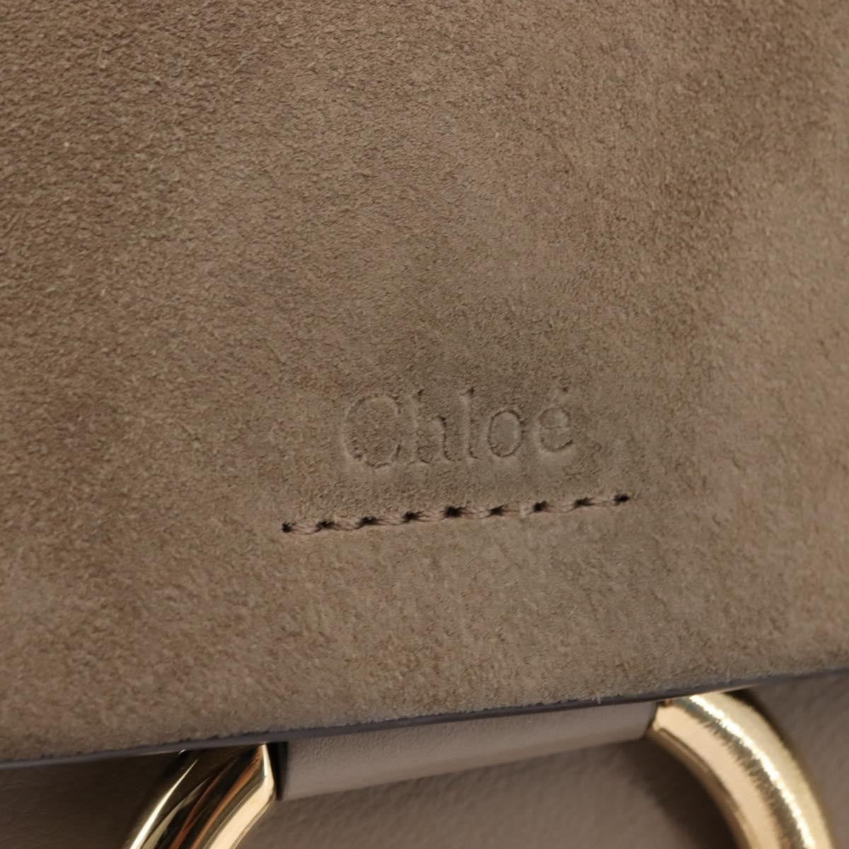 Chloe Faye Shoulder Bag Leather and Suede, BEIGE, SUEDE, Shoulder bag