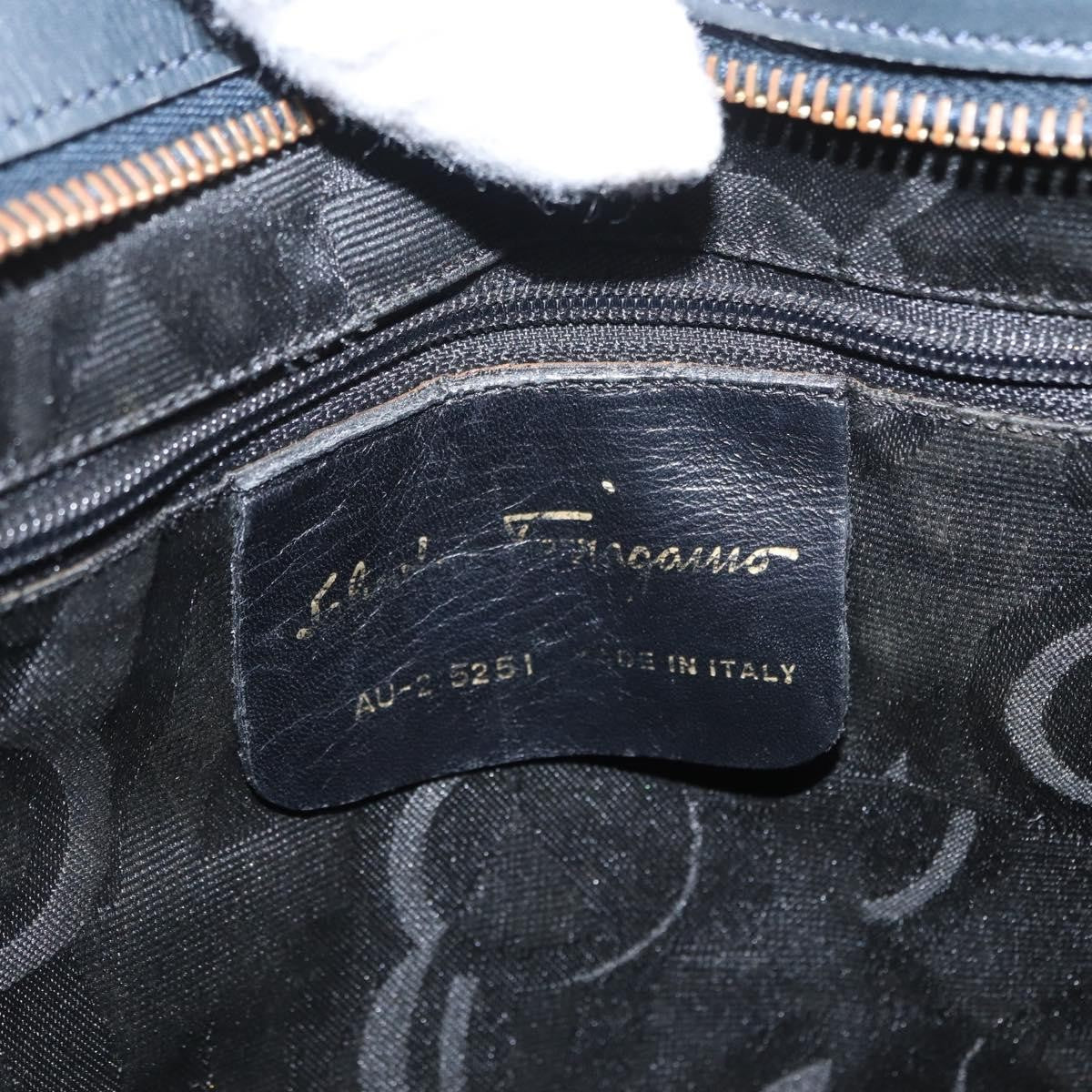 Salvatore Ferragamo Vala Handbag Canvas, NAVY, CANVAS, Handbag