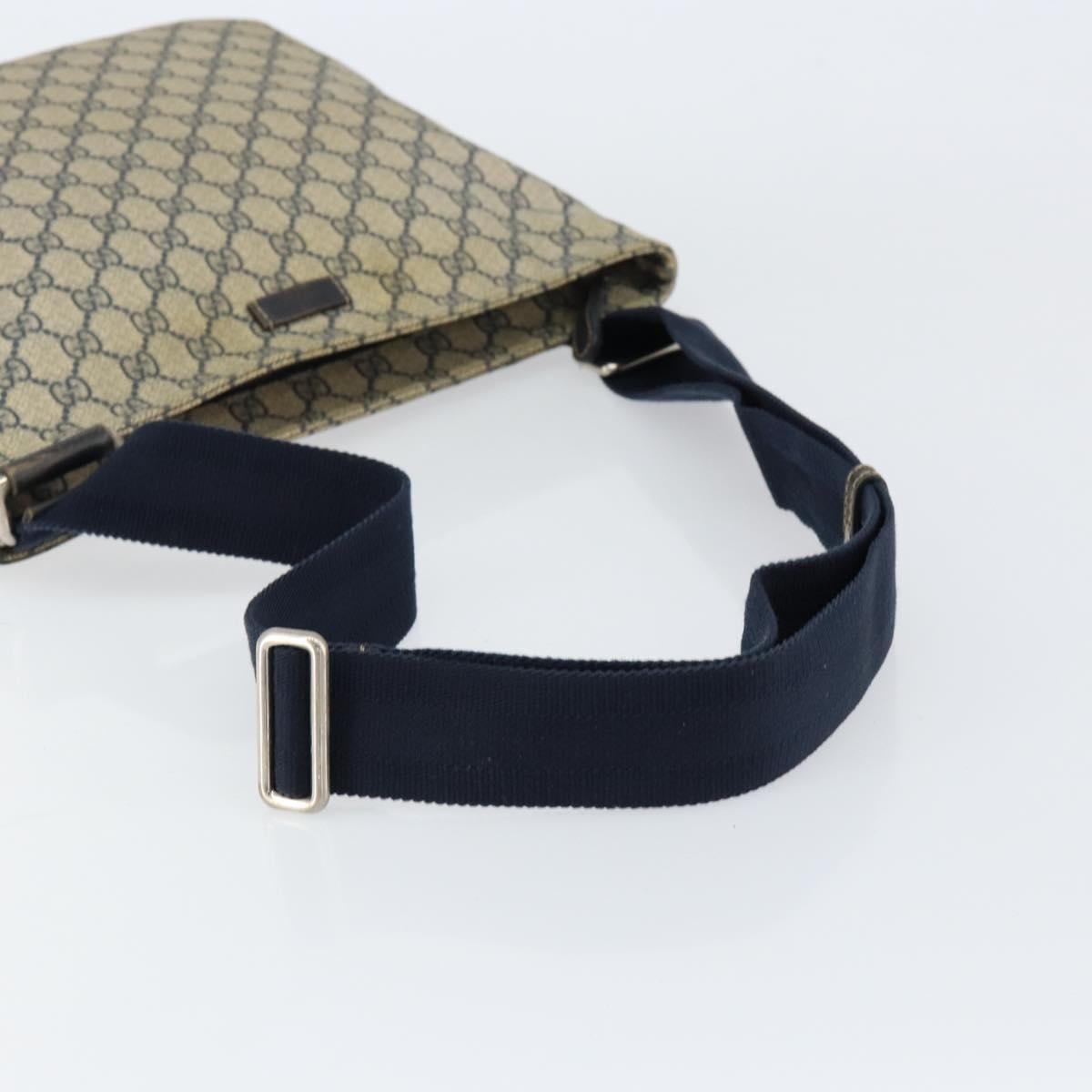 Gucci Zip Top Messenger Bag GG Coated Canvas, NAVY, PVC, Shoulder bag