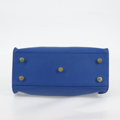 Saint Laurent Monogram Cabas Leather, BLUE, LEATHER, Handbag