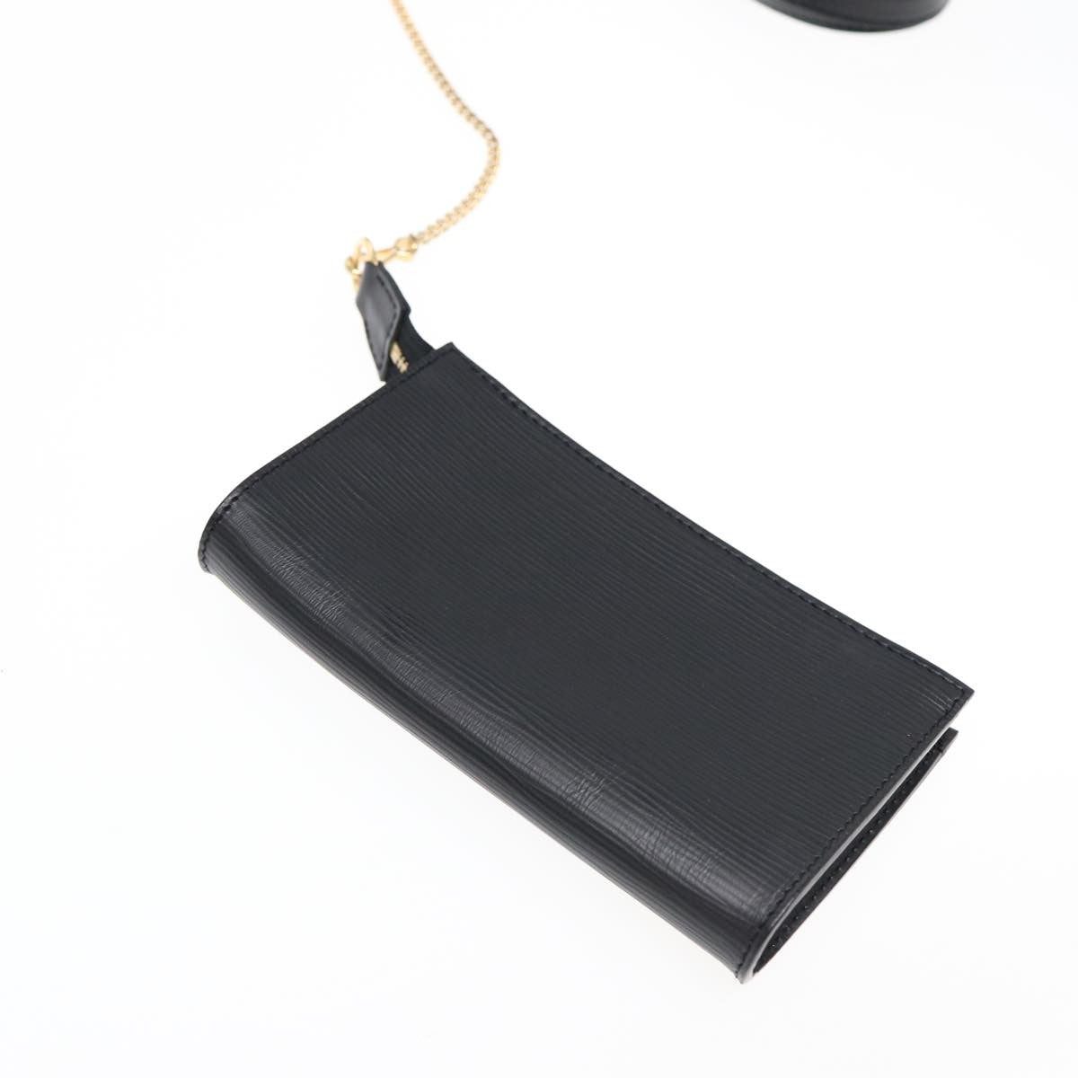 Louis Vuitton Petit Bucket Bag Epi Leather, BLACK, LEATHER, Tote bag