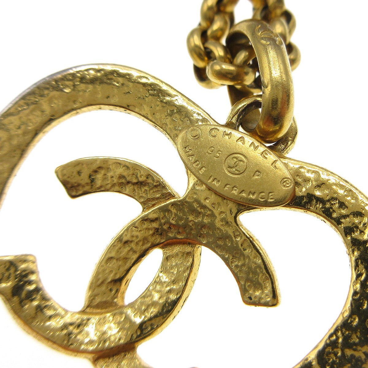 Chanel CC Heart Pendant Necklace Metal, GOLD, GOLD_PLATED, Necklace