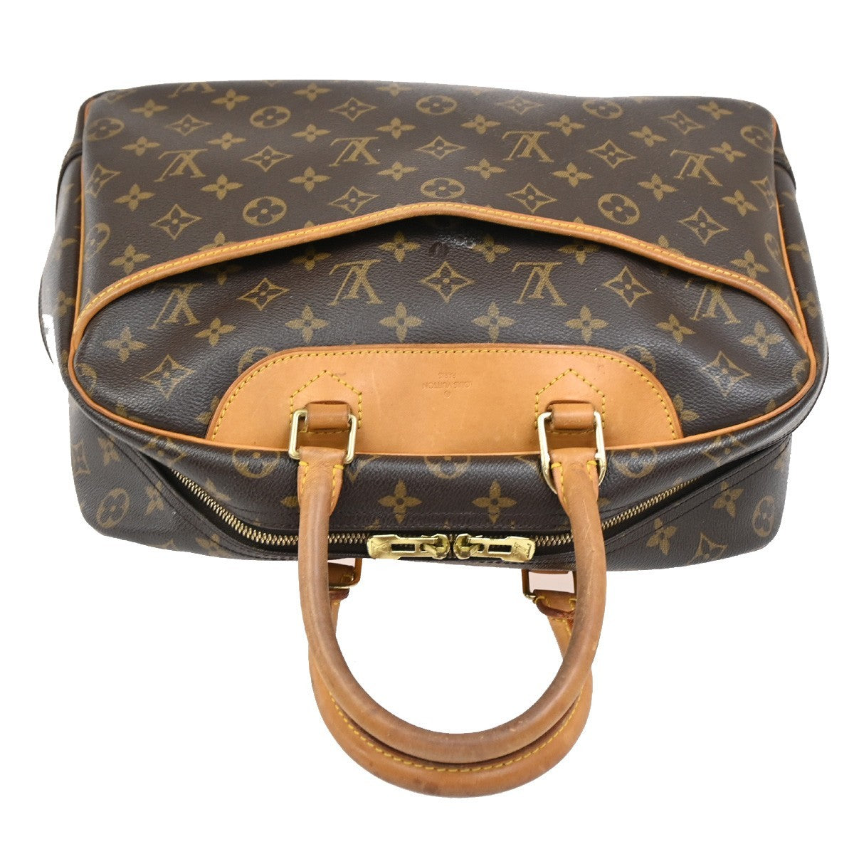 Louis Vuitton Deauville Handbag Monogram Canvas, BROWN, LEATHER, Handbag