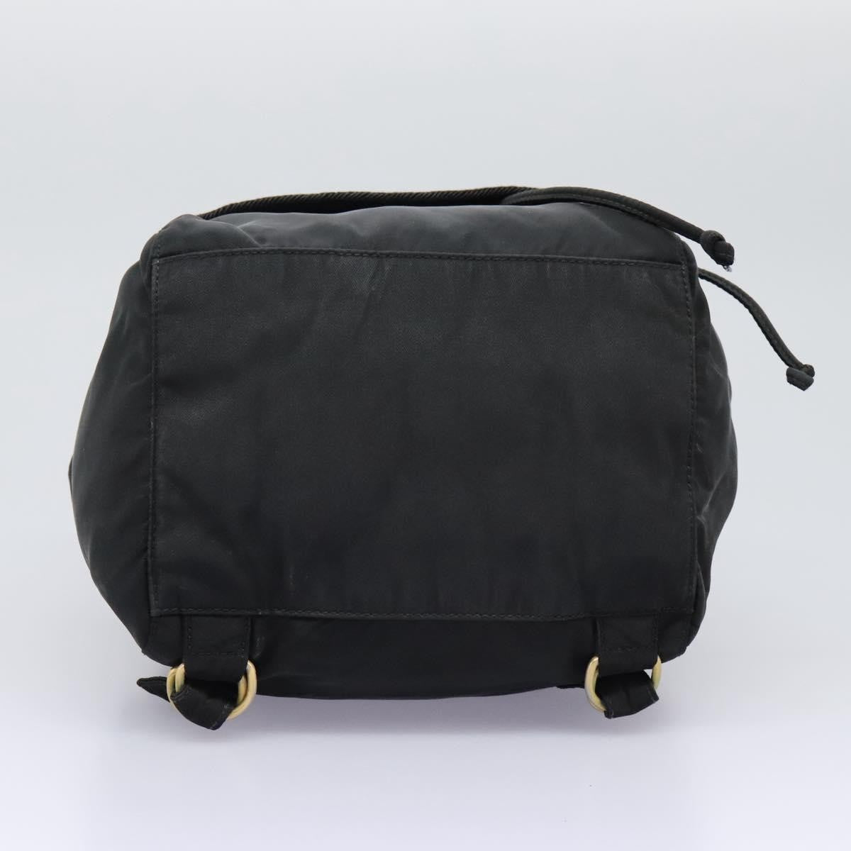Prada Flap Drawstring Backpack Tessuto, BLACK, NYLON, Backpack