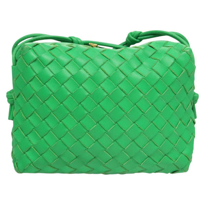 Bottega Veneta Loop Crossbody Bag Intrecciato Nappa, GREEN, LEATHER, Crossbody bag