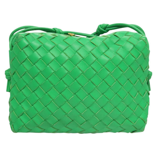Bottega Veneta Loop Crossbody Bag Intrecciato Nappa, GREEN, LEATHER, Crossbody bag