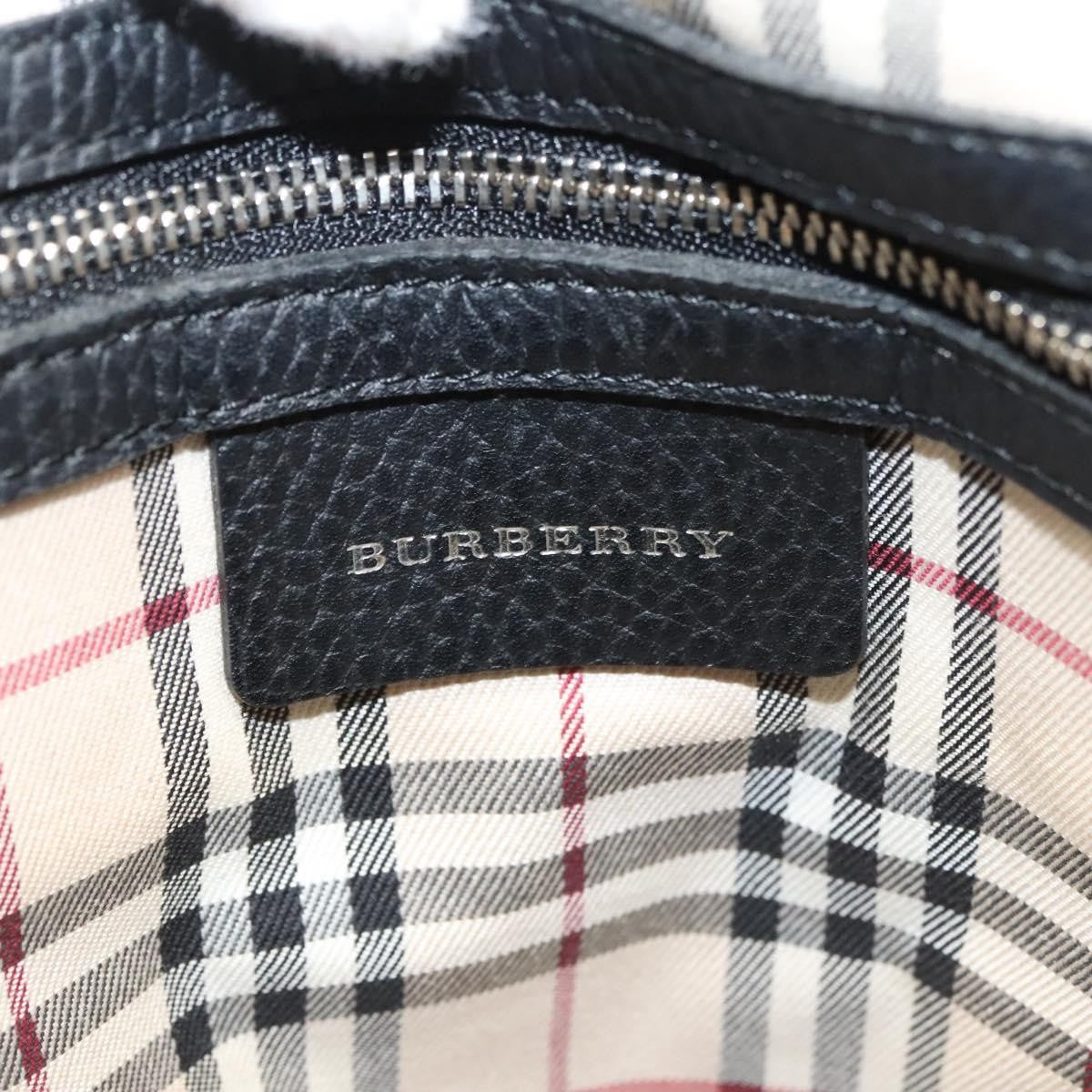 Burberry Vintage Handbag Leather, BLACK, LEATHER, Handbag