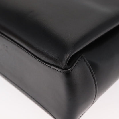 Gucci Vintage Convertible Bamboo Box Crossbody Bag Leather, BLACK, LEATHER, Handbag