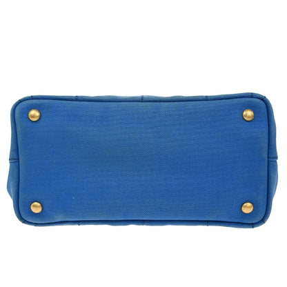 Prada Canapa Convertible Tote Canvas, BLUE, CANVAS, Tote bag