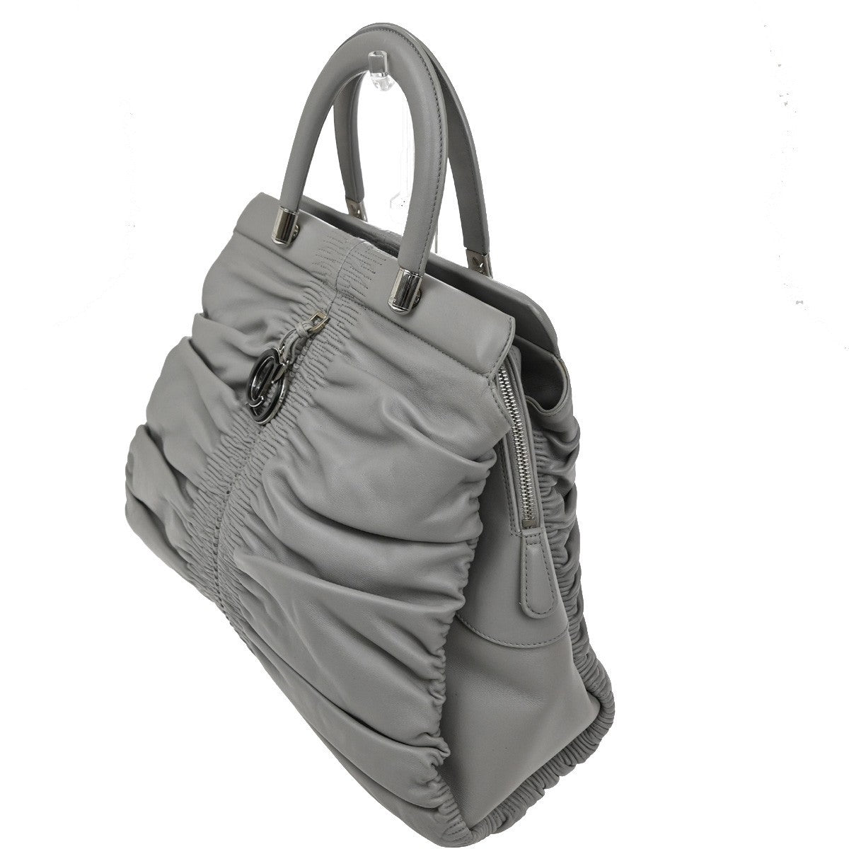 Christian Dior Karenina Tote Lambskin, GRAY, LEATHER, Tote bag