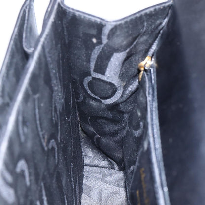 Salvatore Ferragamo Gancini handbag Leather, BLACK, LEATHER, Handbag