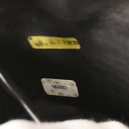 Chanel Vintage Timeless Cosmetic Case with Mirror Caviar, BLACK, LEATHER, Clutche & pouche