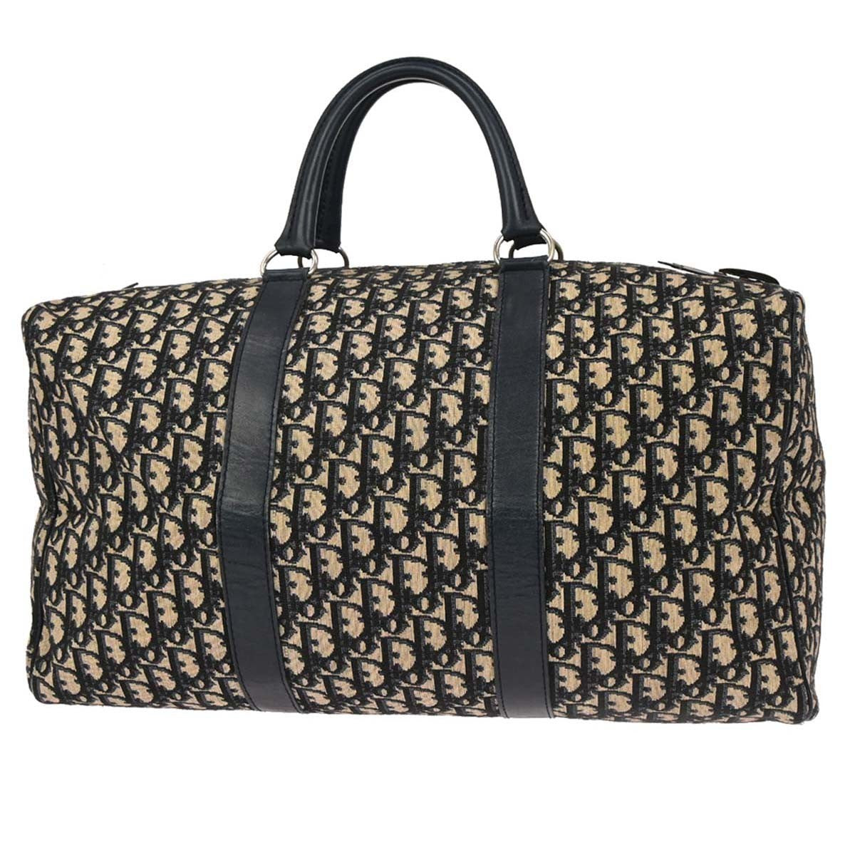 Christian Dior Vintage Trotter Boston Bag Diorissimo Canvas, NAVY, CANVAS, Travel bag