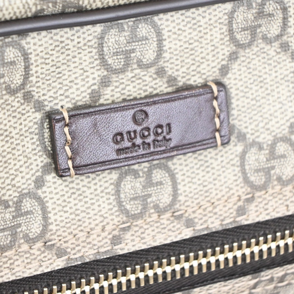 Gucci Front Zip Messenger GG Coated Canvas, BROWN, CANVAS, Shoulder bag