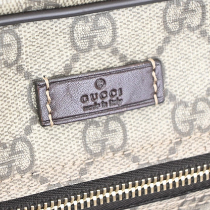 Gucci Front Zip Messenger GG Coated Canvas, BROWN, CANVAS, Shoulder bag