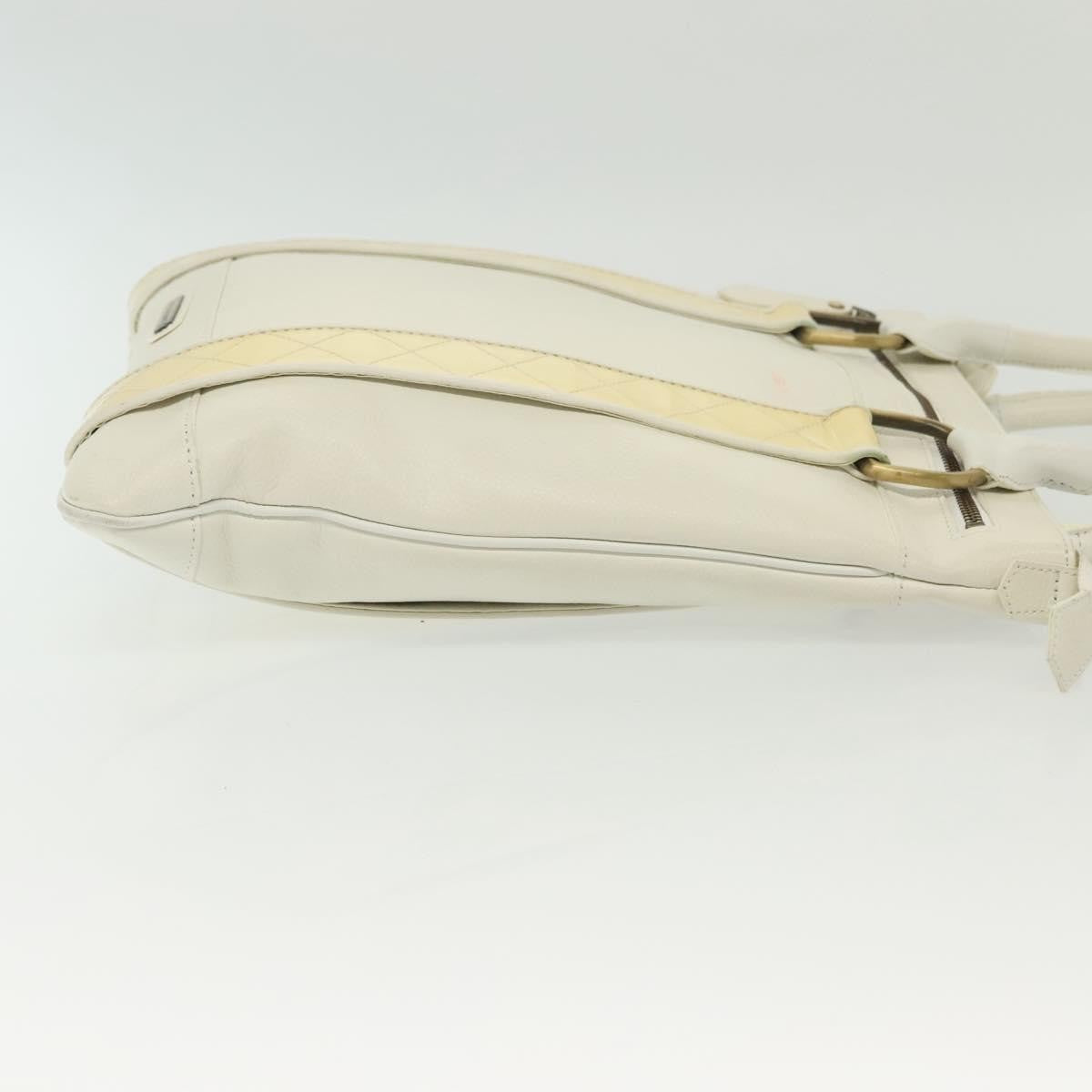 Burberry Vintage Tote Leather, WHITE, LEATHER, Tote bag