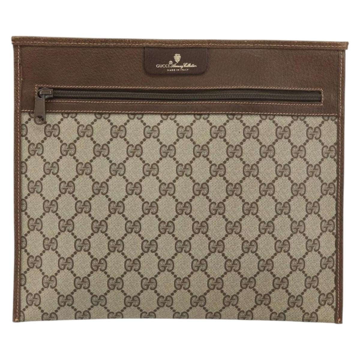 Gucci GG Supreme Clutch bag PVC, BEIGE, PVC, Clutche & pouche