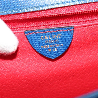 Celine Vintage Circle Logo Crossbody Bag Leather, BLUE, LEATHER, Crossbody bag