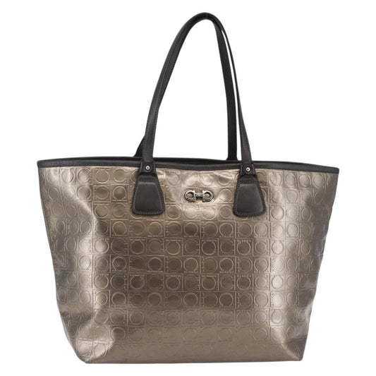 Salvatore Ferragamo Gancini Tote Patent leather, GOLD, PATENT_LEATHER, Tote bag