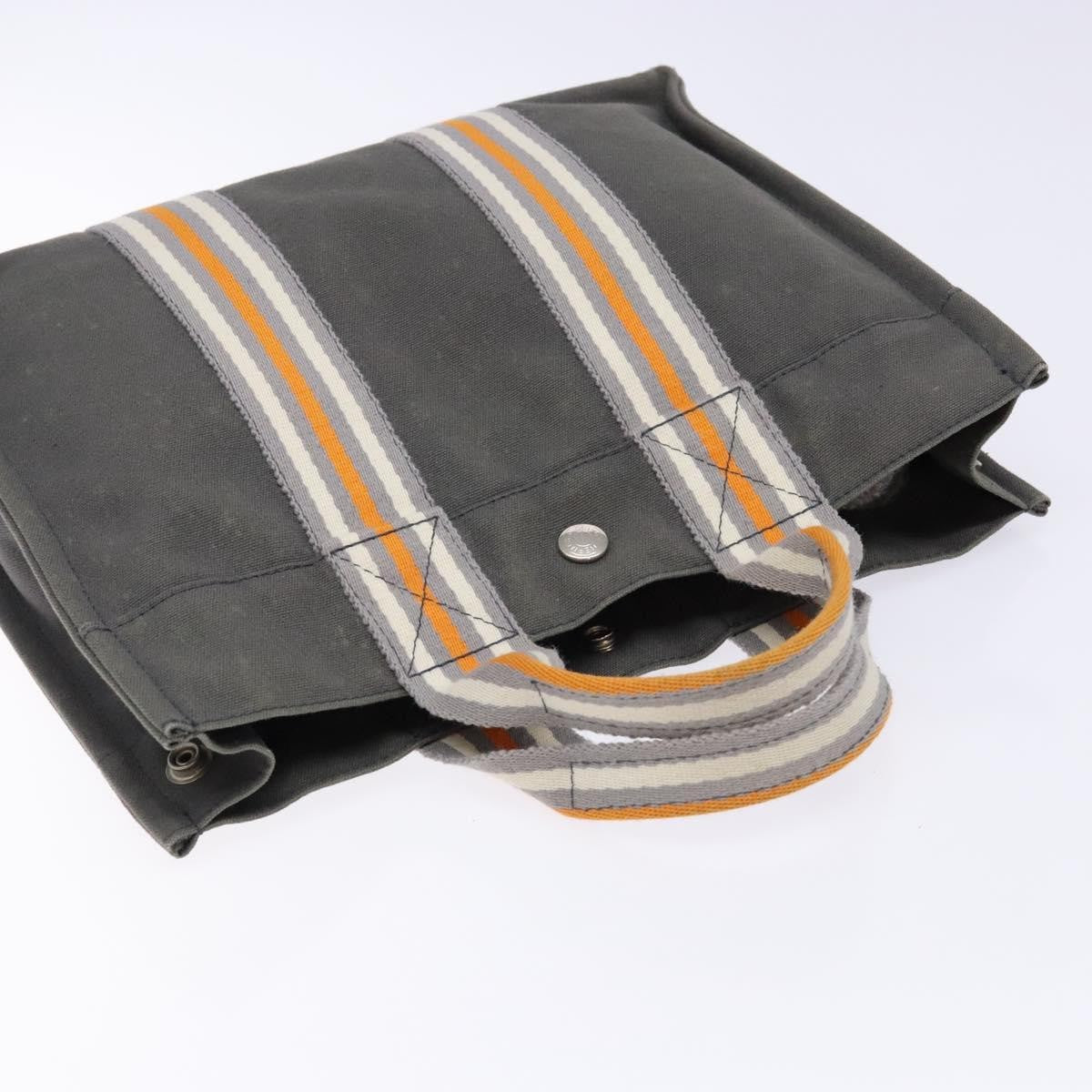 Hermes Fourre Tout Tote Canvas, GRAY, CANVAS, Tote bag