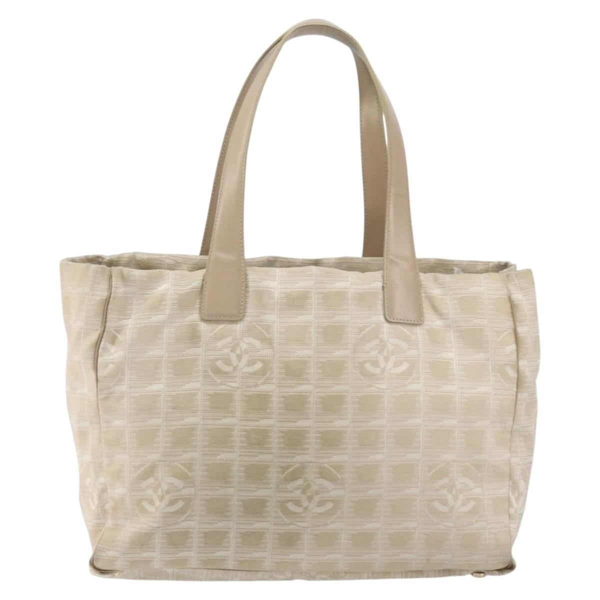 Chanel Travel Line Tote Nylon, BEIGE, NYLON, Tote bag