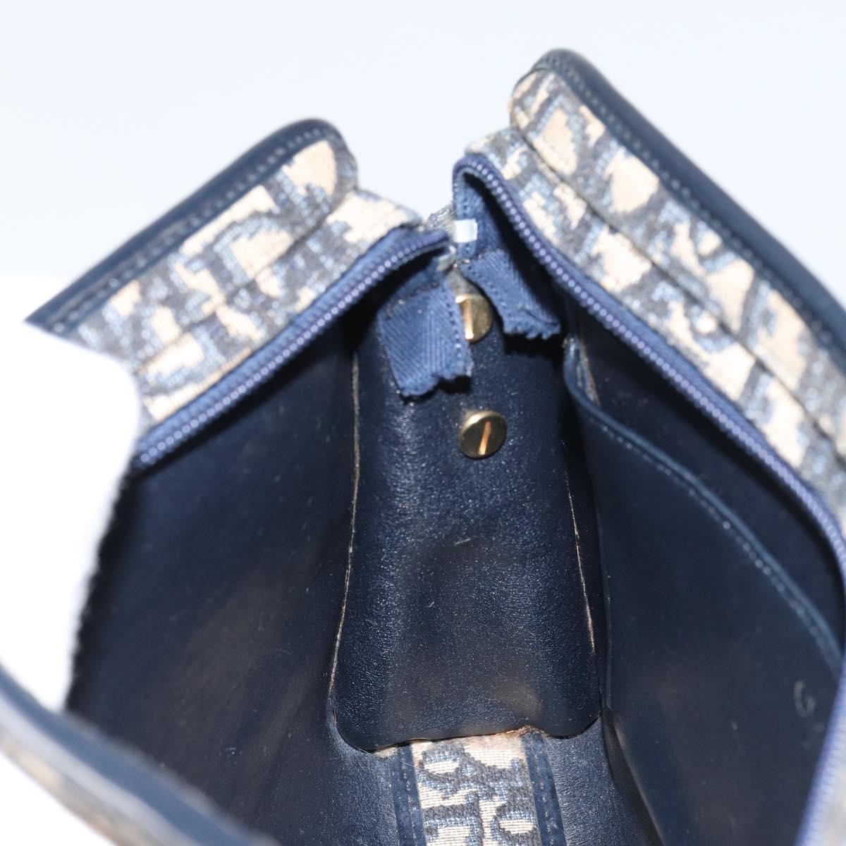Christian Dior Vintage Trotter Shoulder Bag Canvas, NAVY, CANVAS, Shoulder bag