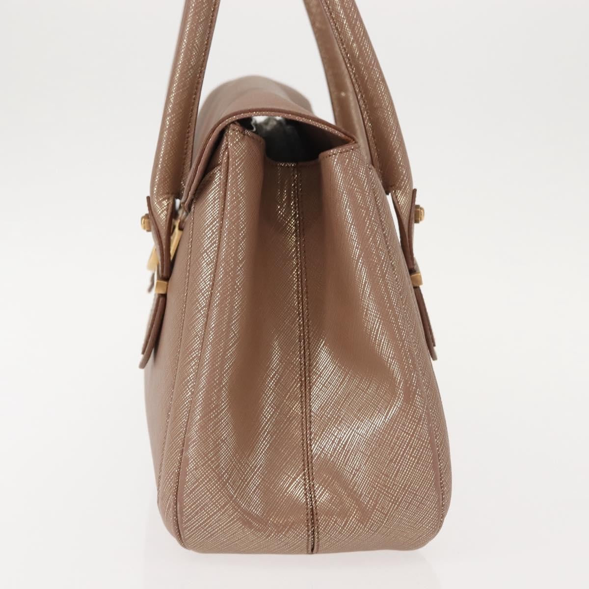 Salvatore Ferragamo Flap Satchel Saffiano Leather, GOLD, LEATHER, Handbag