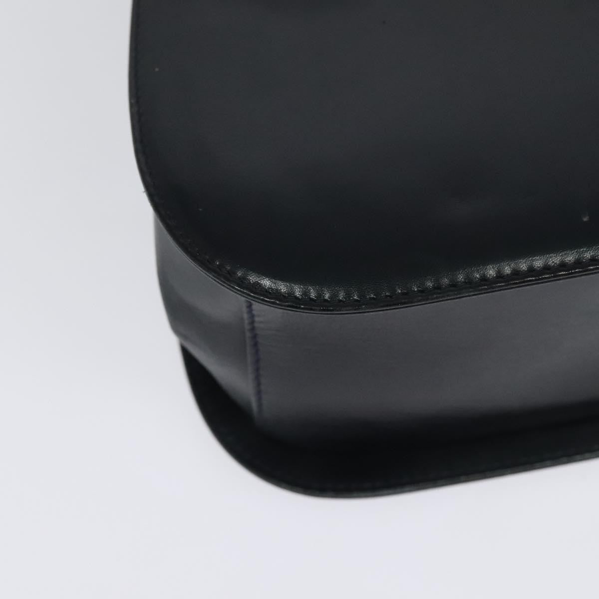 Salvatore Ferragamo Gancini Shoulder Bag Leather, NAVY, LEATHER, Shoulder bag