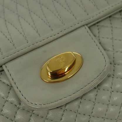 Bally Vintage Chain Shoulder Bag Quilted Leather, BEIGE, LEATHER, Shoulder bag