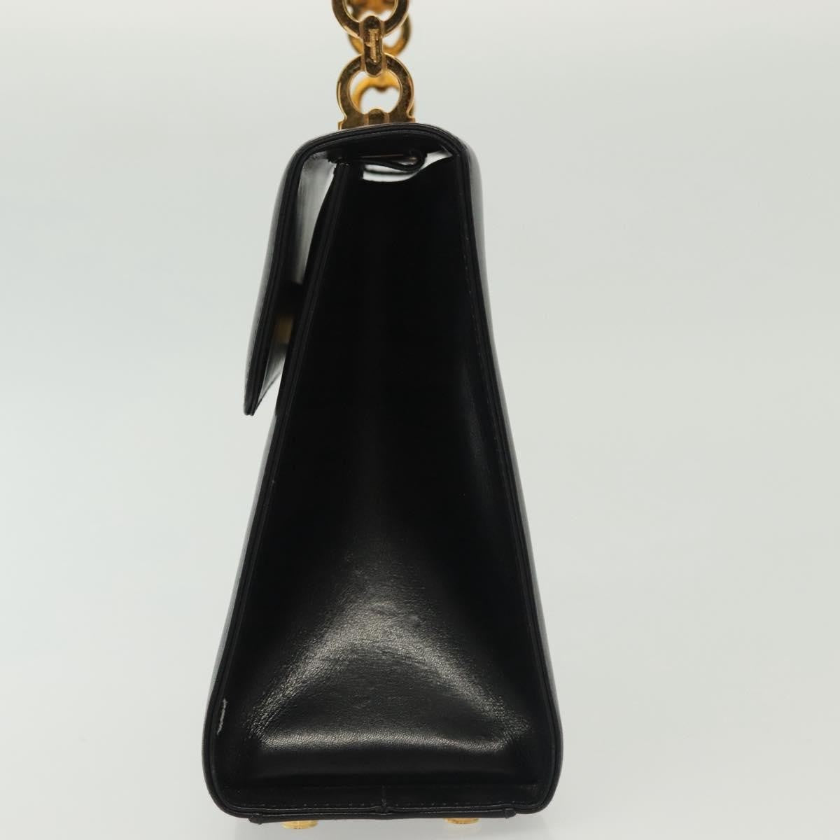 Salvatore Ferragamo Vintage Gancini Convertible Top Handle Bag Leather, BLACK, LEATHER, Handbag