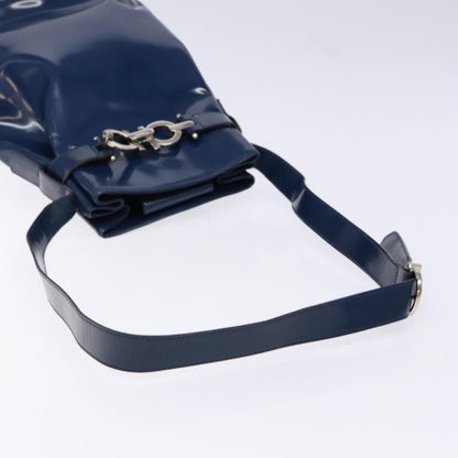 Salvatore Ferragamo Vintage Gancini Bucket Bag Patent leather, BLUE, PATENT_LEATHER, Shoulder bag