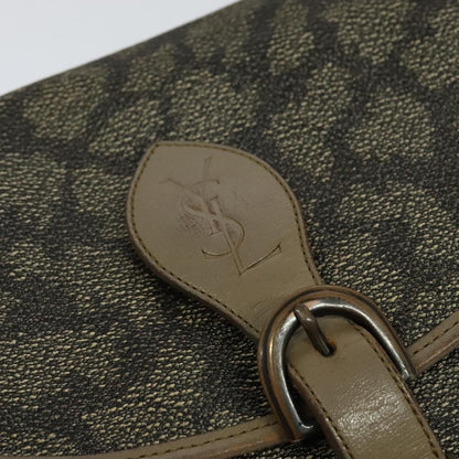 Saint Laurent Buckle Flap Crossbody Bag Canvas, BEIGE, CANVAS, Shoulder bag