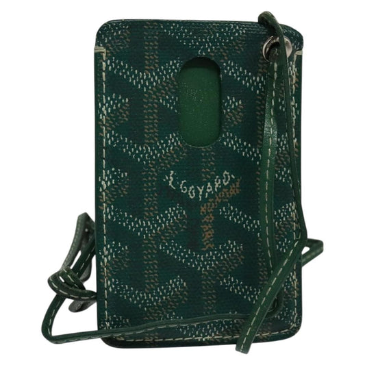 Goyard Goyardine Lanyard ID Holder Coated Canvas, GREEN, PVC, Card Holders