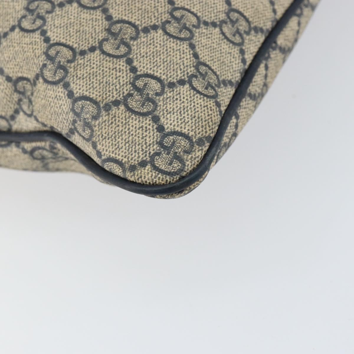 Gucci Zip Top Messenger Bag GG Coated Canvas, NAVY, PVC, Shoulder bag