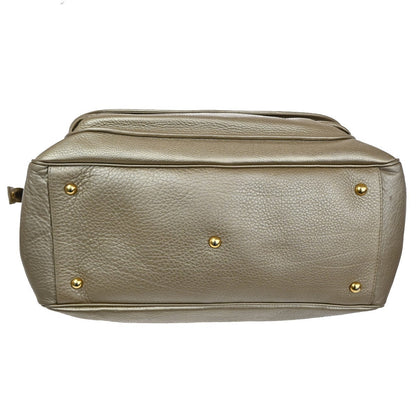 Gucci 1973 Top Handle Bag Leather, GOLD, LEATHER, Handbag