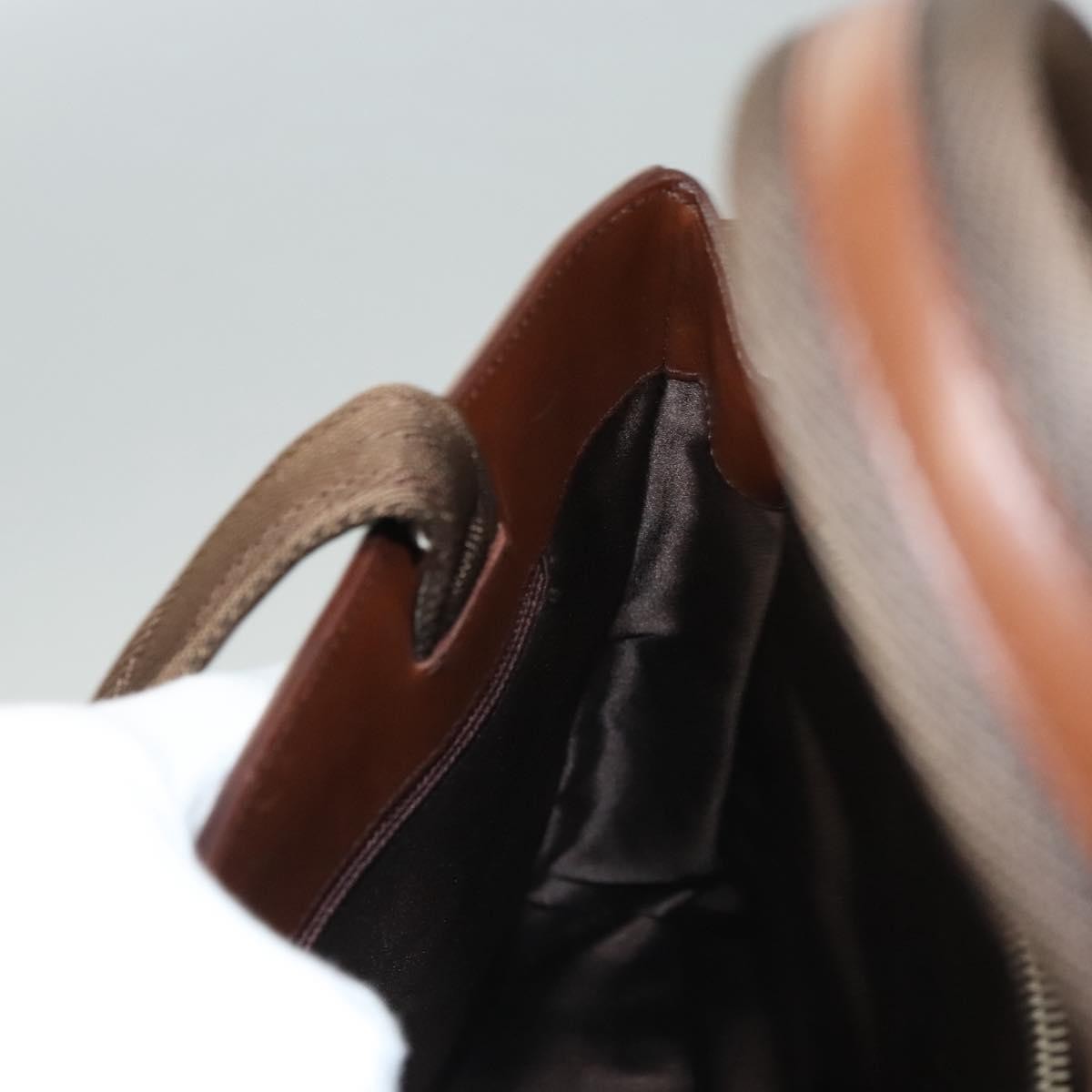 Prada Vintage Handbag Leather, BROWN, LEATHER, Handbag