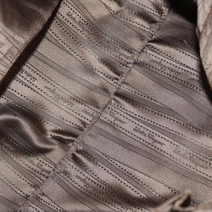 Salvatore Ferragamo Gancini Shoulder Bag Leather, BEIGE, LEATHER, Shoulder bag