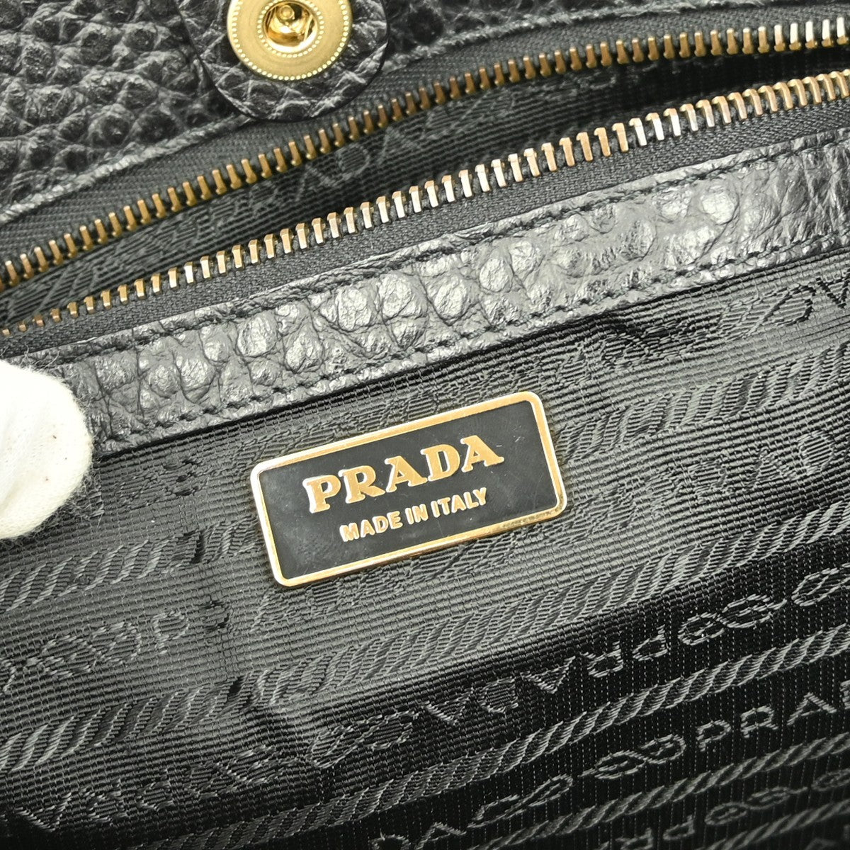Prada Front Flap Pocket Tote Nylon, BLACK, NYLON, Handbag