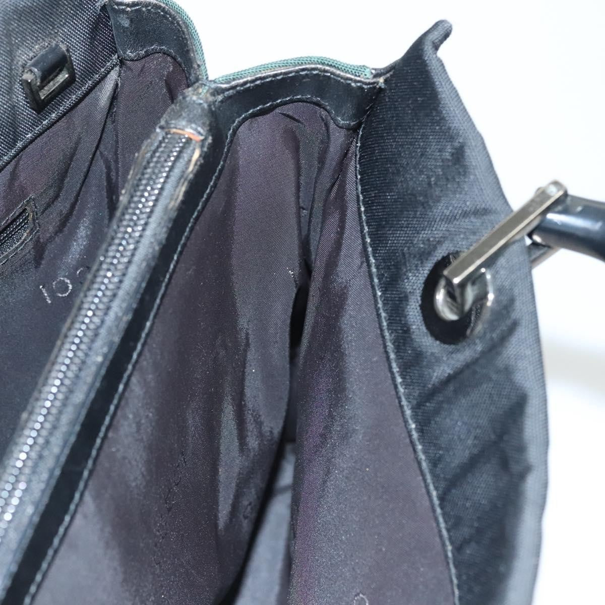 Gucci Vintage Bamboo Handle Tote Nylon, BLACK, NYLON, Tote bag
