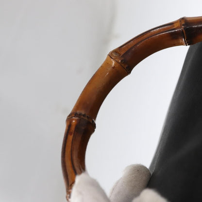 Gucci Vintage Bamboo Backpack Leather, BLACK, LEATHER, Backpack