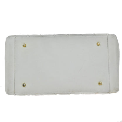 Chanel Vintage Grand Shopping Tote Quilted Calfskin, WHITE, LEATHER, Tote bag