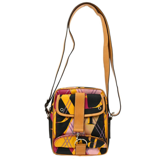 Christian Dior Argyle Check Shoulder Bag Canvas with Leather, MULTICOLOUR, CANVAS, Shoulder bag