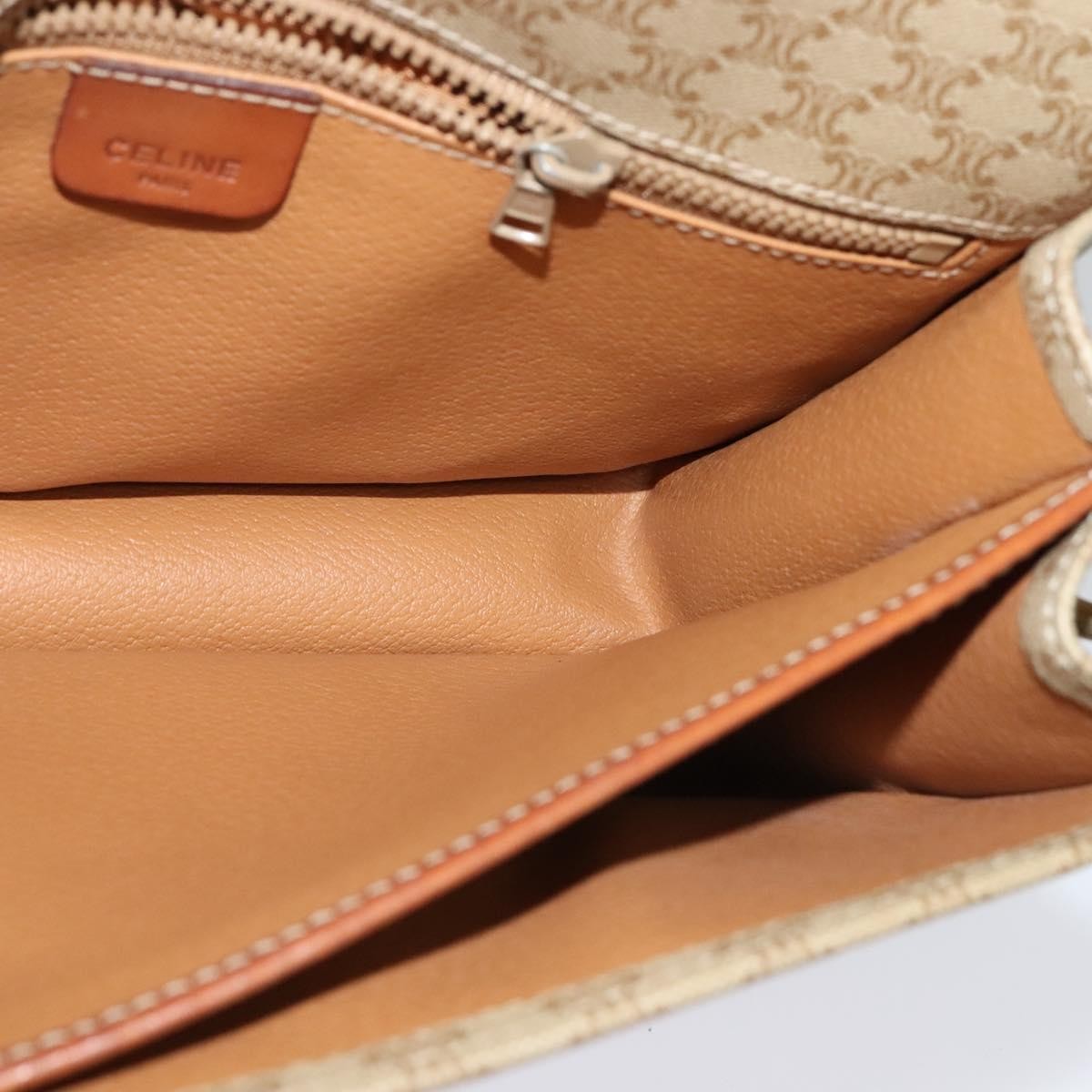 Celine Macadam Shoulder Bag PVC Leather, BEIGE, CANVAS, Shoulder bag