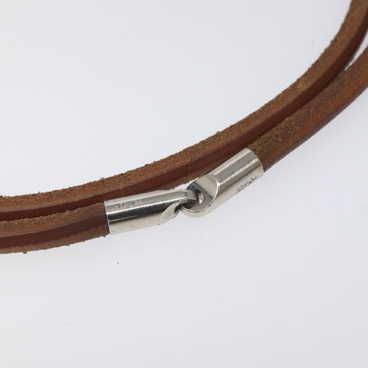 Hermes Laniere Bracelet Leather, BROWN, LEATHER, Bracelet
